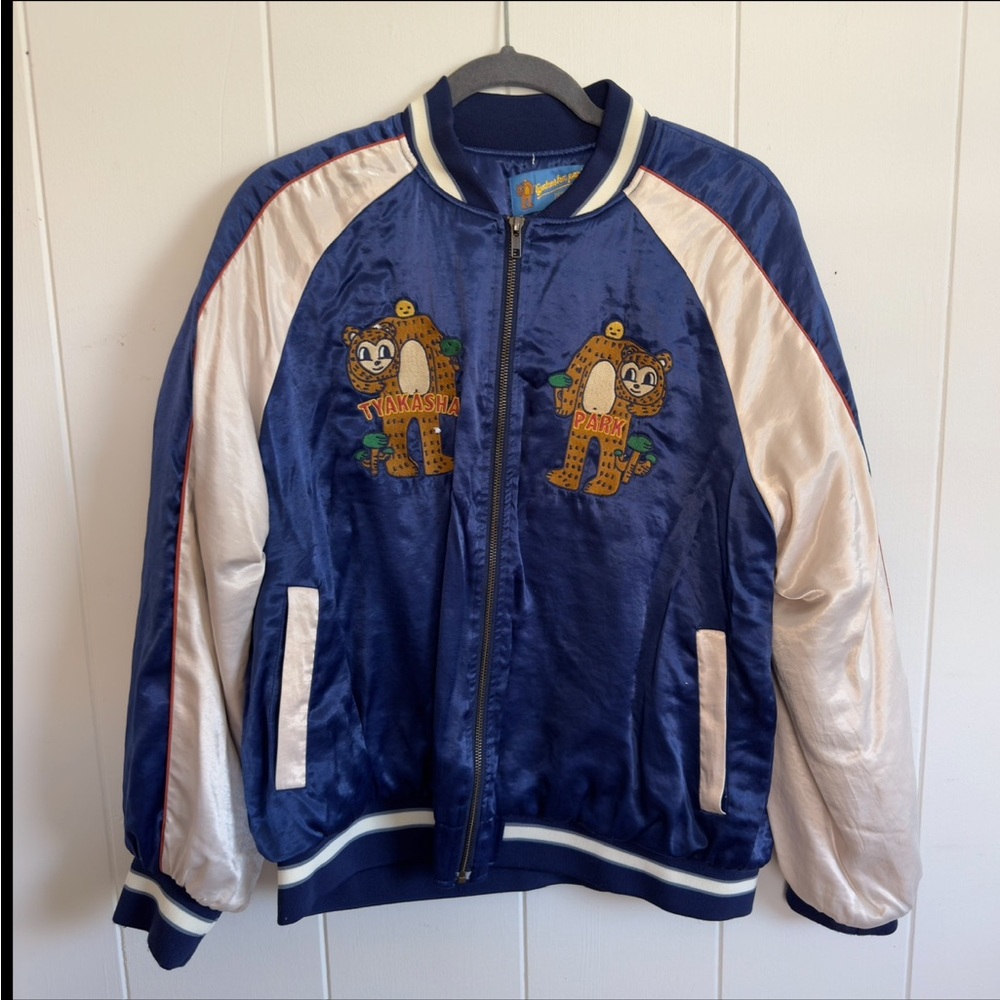 Tyakasha Park Dreamland Varsity Jacket Large Navy Blue